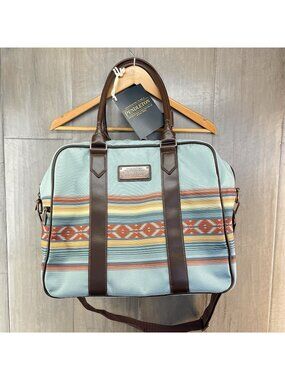 Pendleton Weekender Travel Tote Bag Southwest Gray Mist Vegan Leather NWT